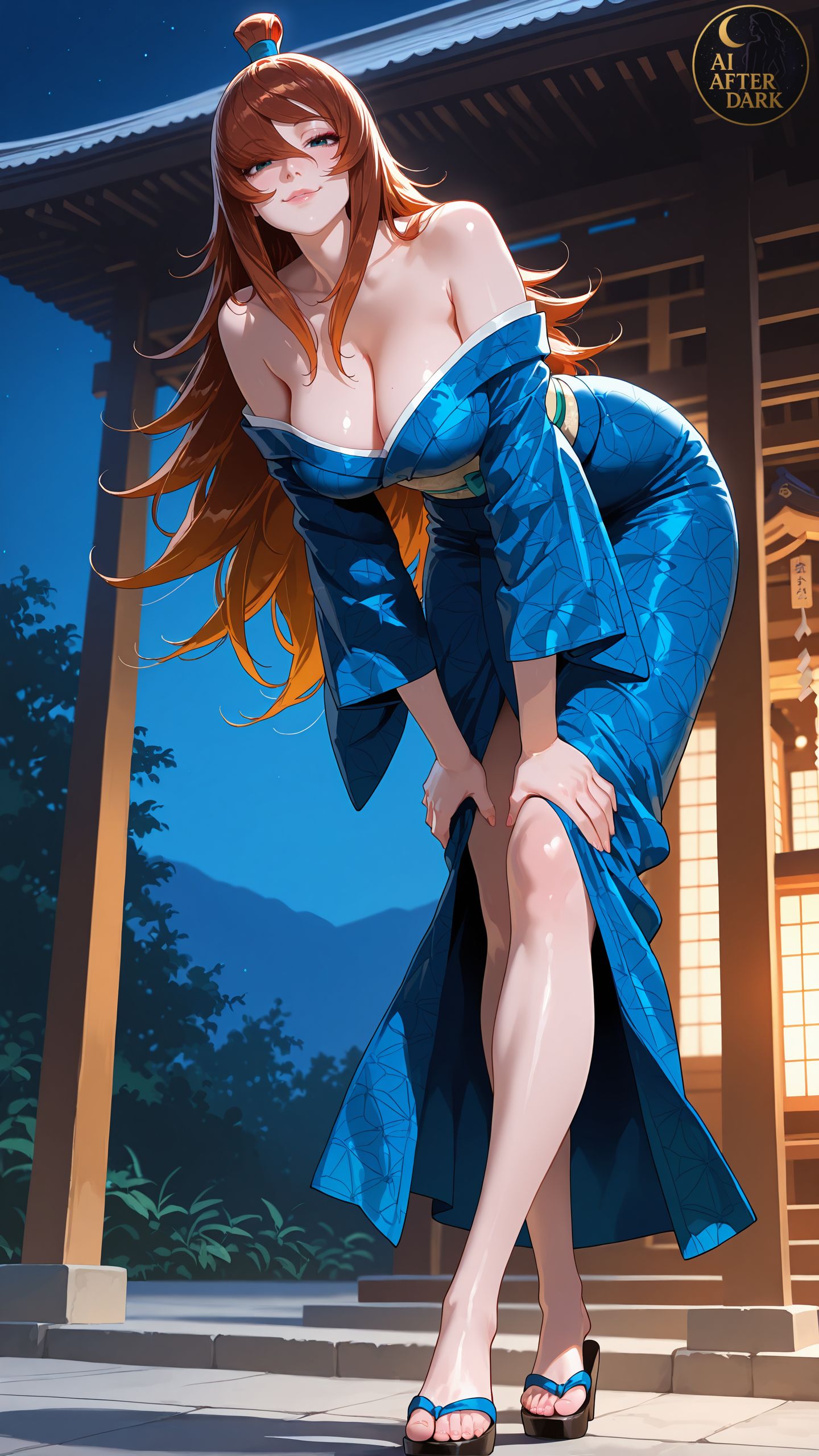 ai_after_dark90: Night Inn Anime Kimono Pinup AI Art