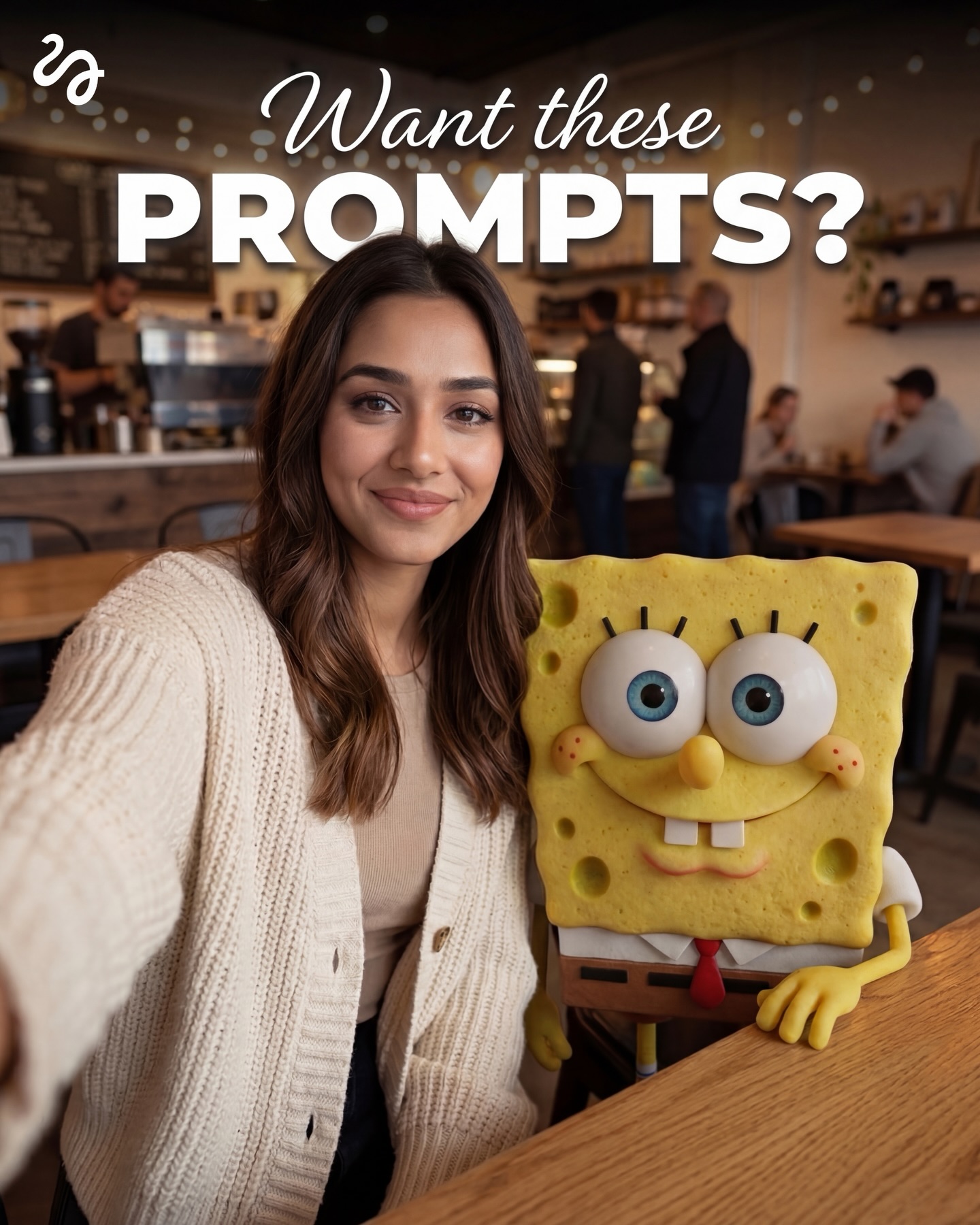 claye.ai: Cafe Selfie Spongebob Prompts Cover Breakdown AI Photo