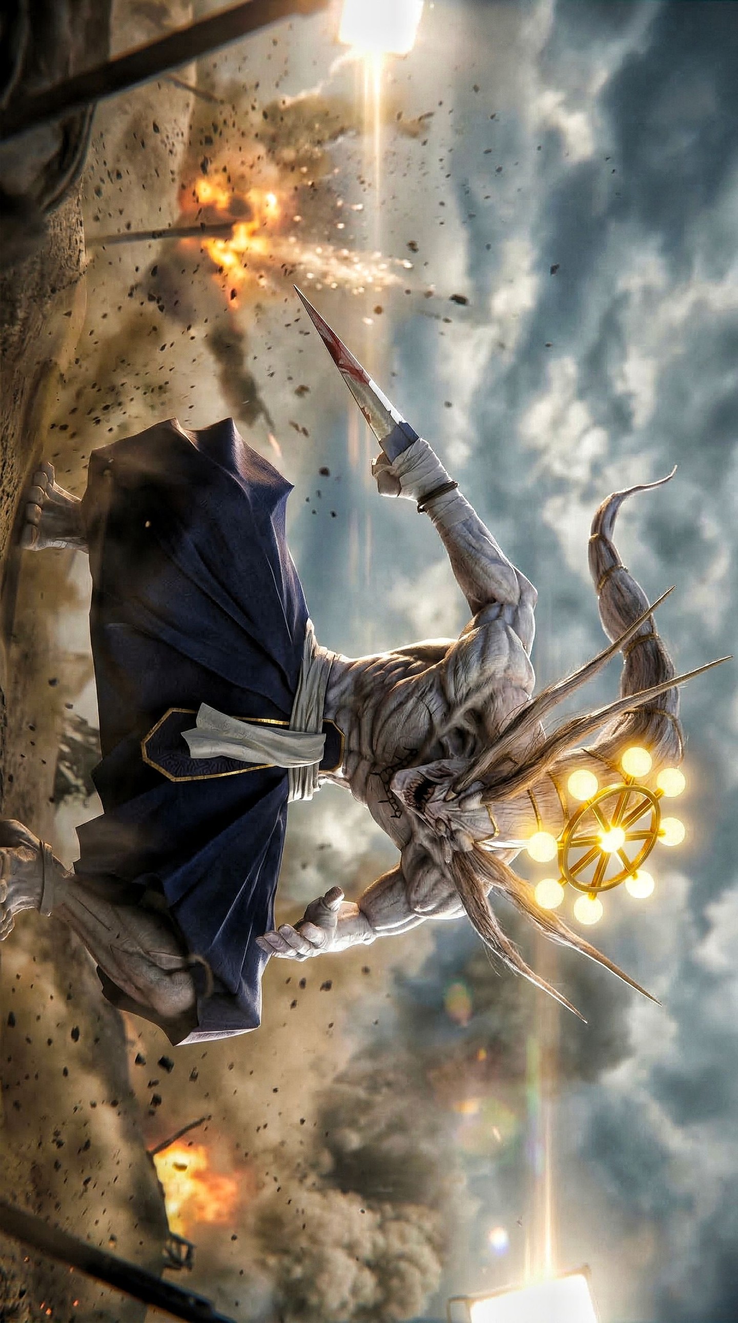 cyborg.digitalart: Anime Halo Monster Battle Poster AI Art