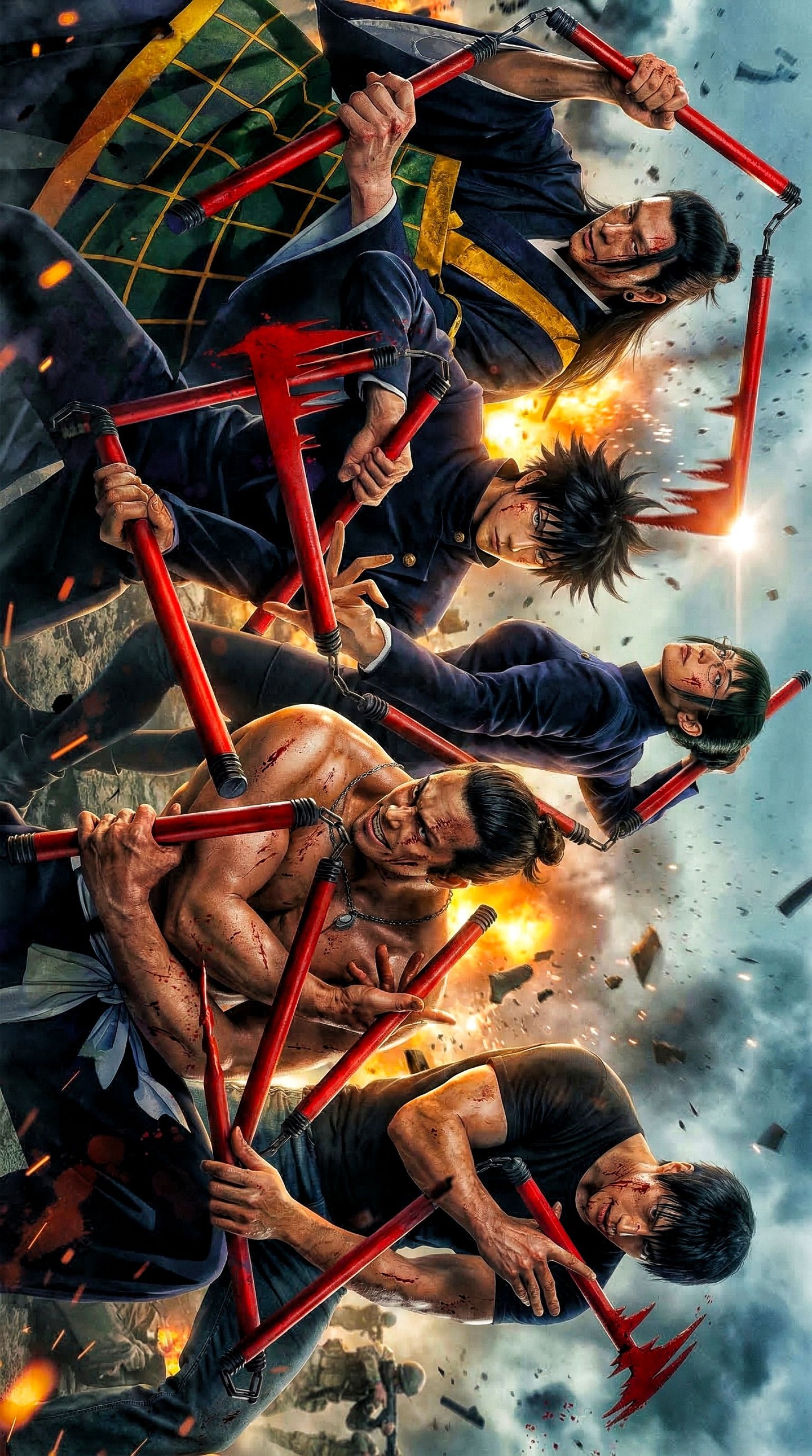 vikaschauhan: Anime Team Battle Poster AI Art