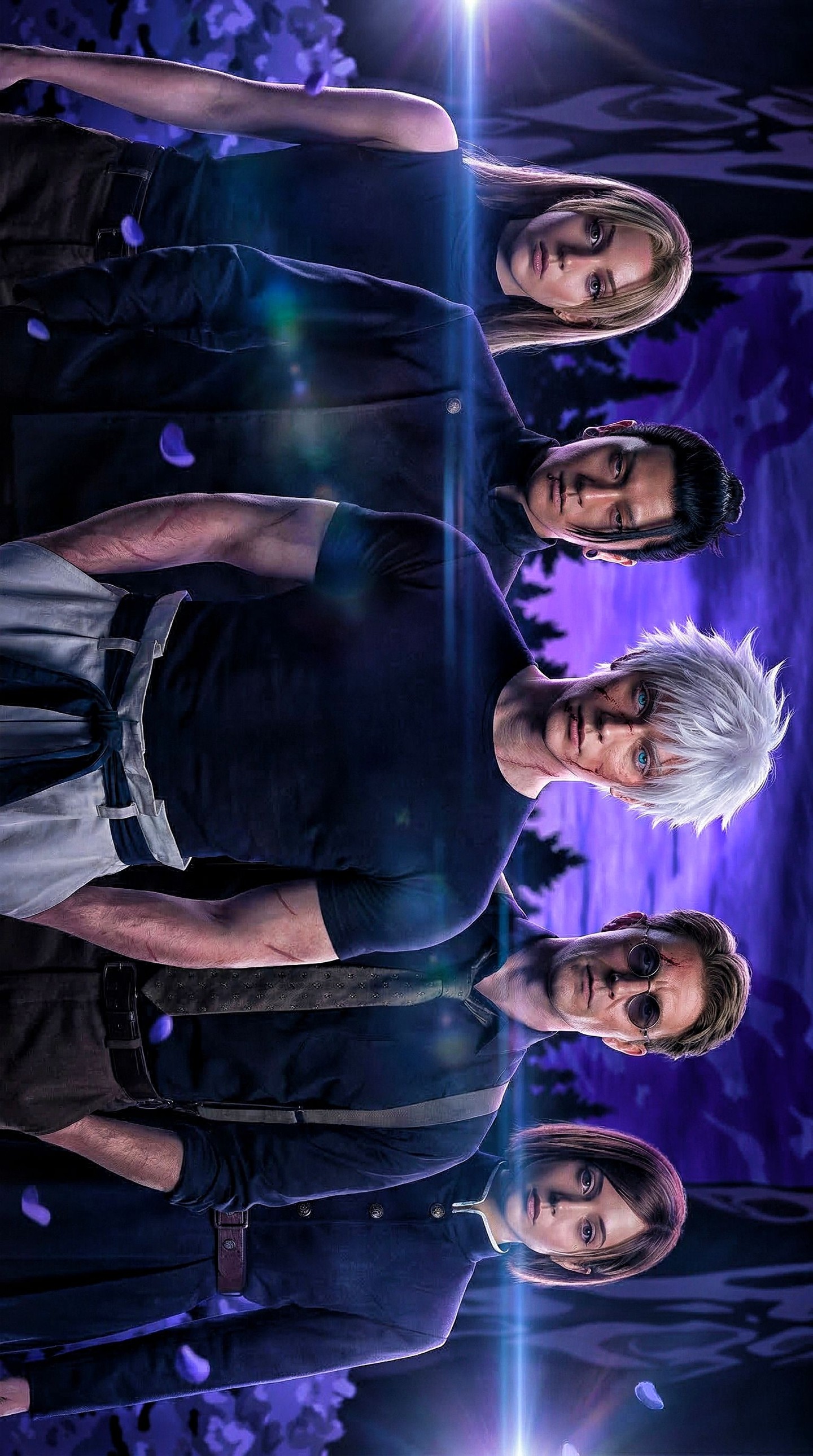 cyborg.digitalart: Five Character Anime Ensemble Poster AI Art