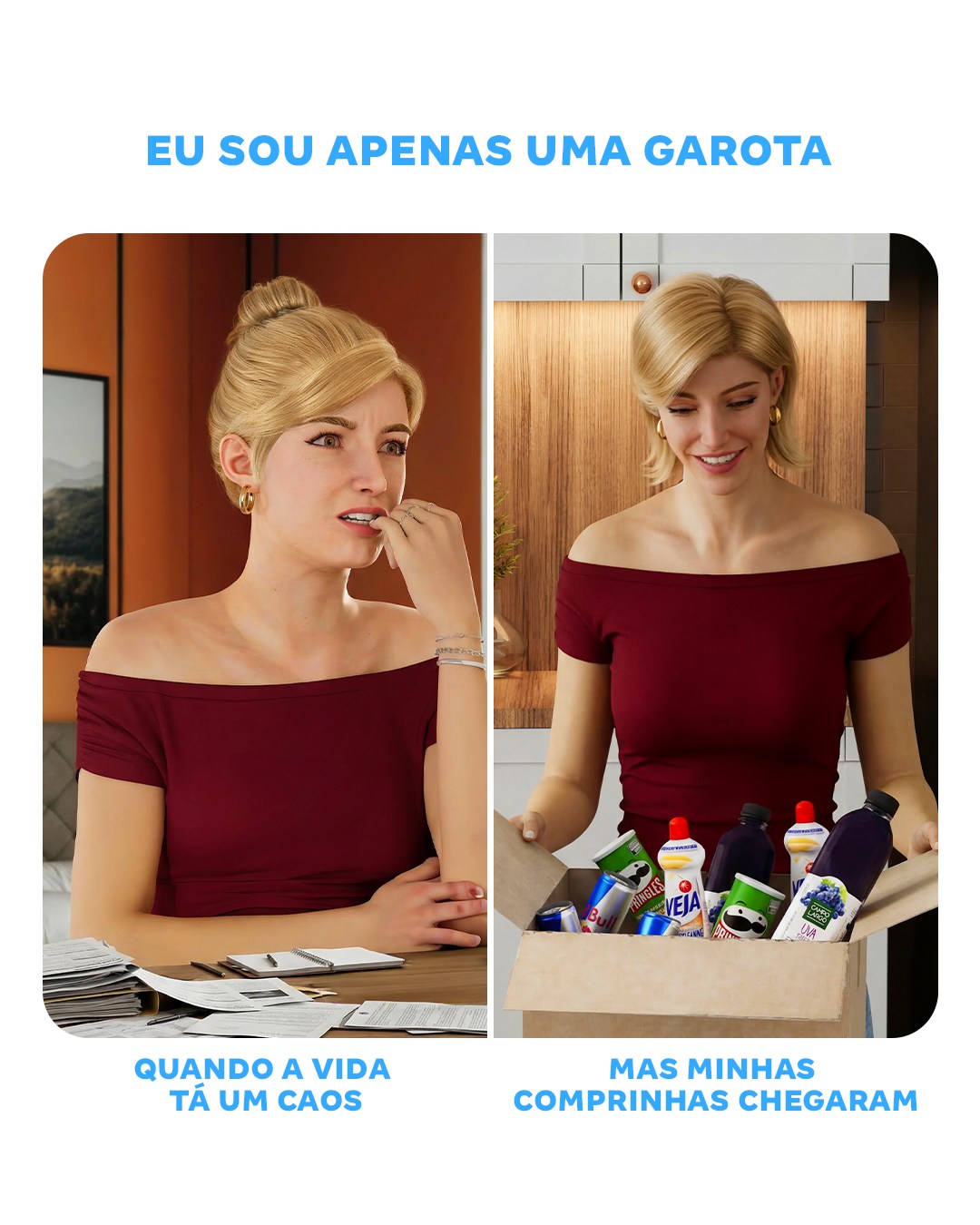magazineluiza: Before and After Shopping Meme AI Art