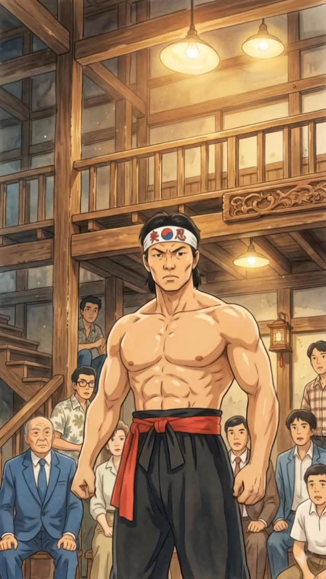 s1mple.ai: Taekwondo Master Dojo Crowd Anime Poster